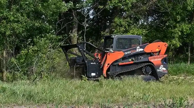 Forestry mulching in Polk County by D4 Land Clearing clearing brush, trees, and overgrown vegetation with professional mulching equipment.